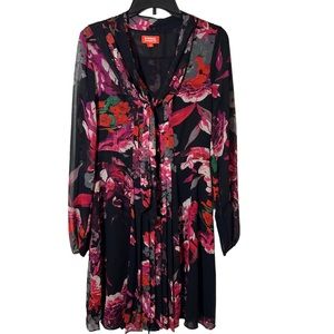 Kirna Zabete Target M Chiffon Bow Dress Black Floral